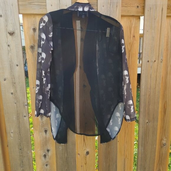 SABO SKIRT Open Front SKULL Cardigan Women's Size Small - Picture 2 of 6